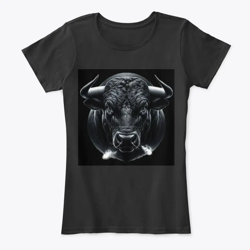 Black angry bull