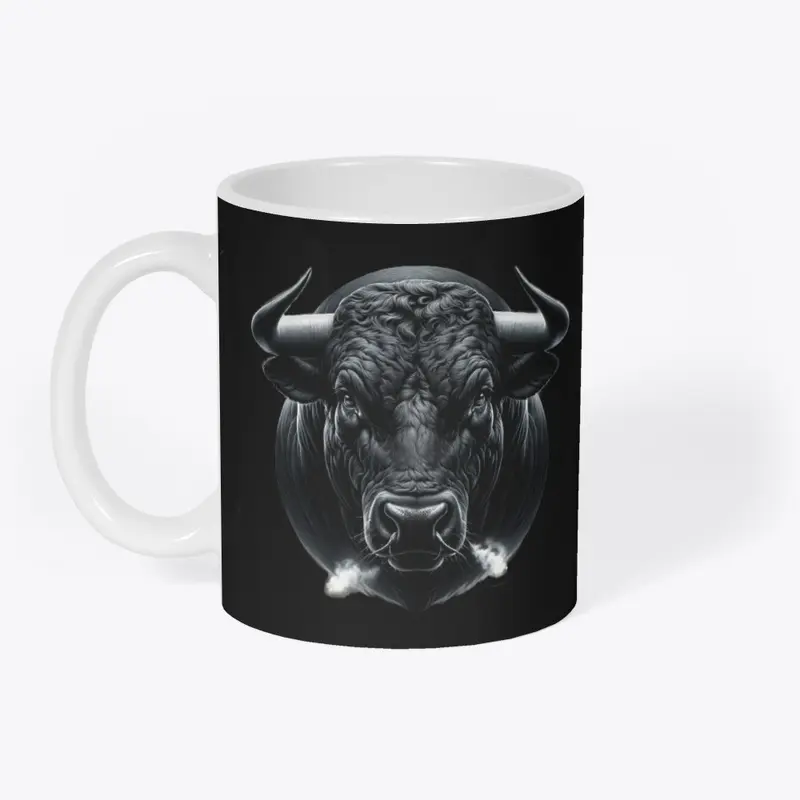 Black angry bull