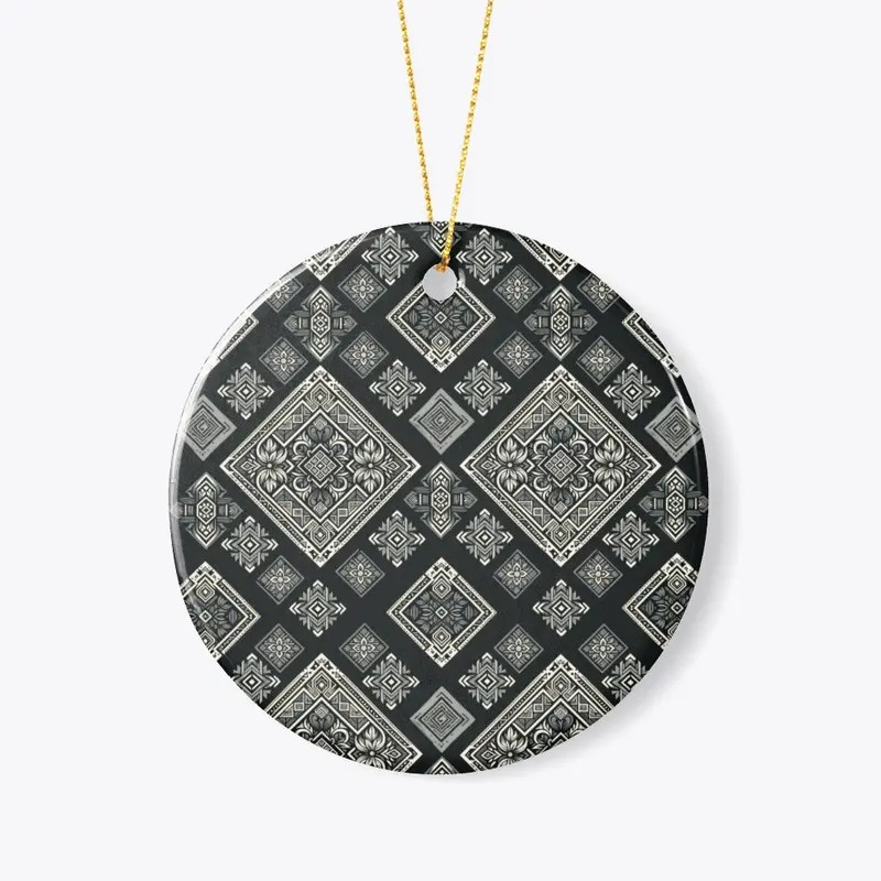 Monochrome Tribal Geometric Pattern Art