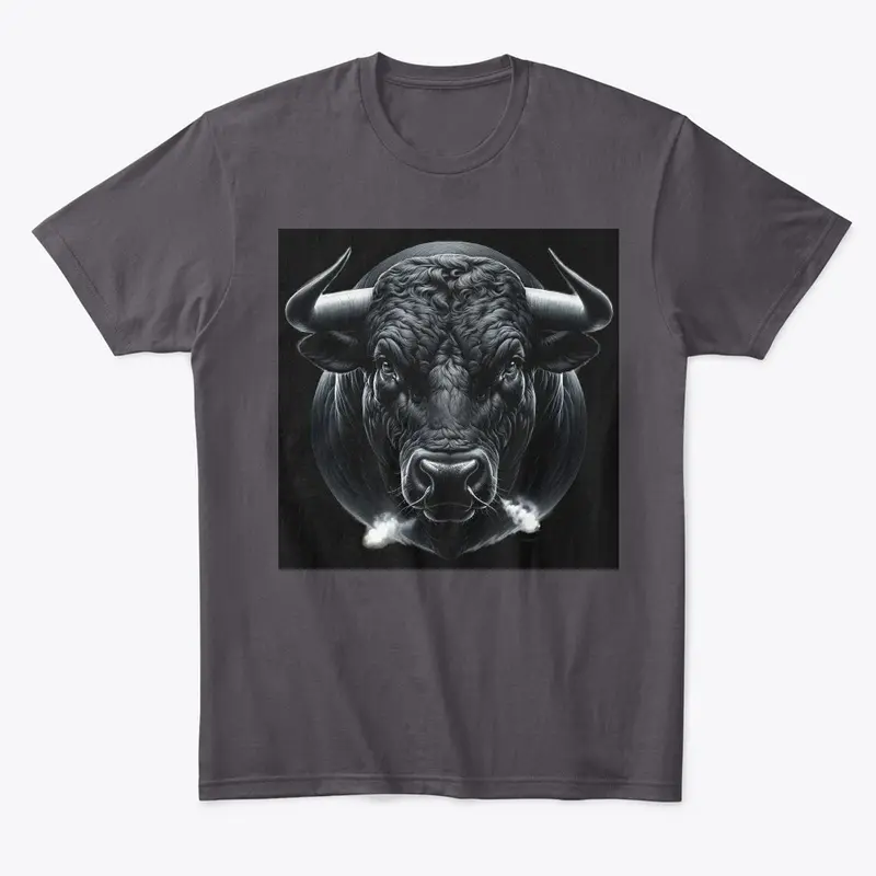 Black angry bull