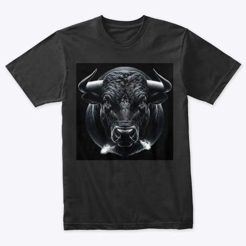 Black angry bull