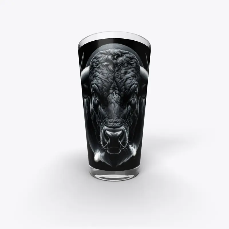 Black angry bull