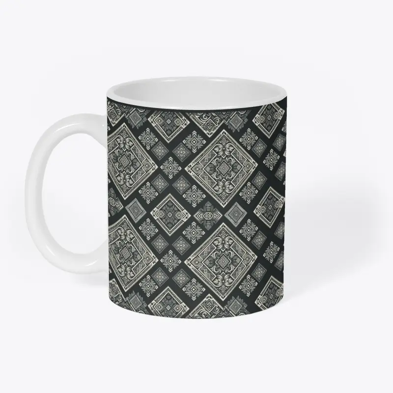 Monochrome Tribal Geometric Pattern Art