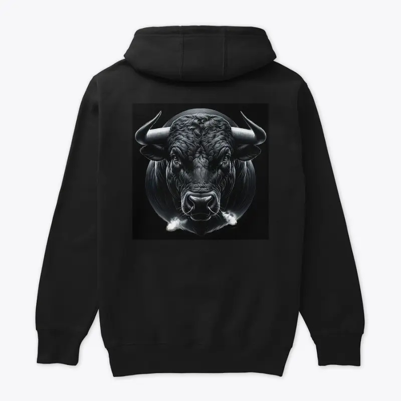 Black angry bull