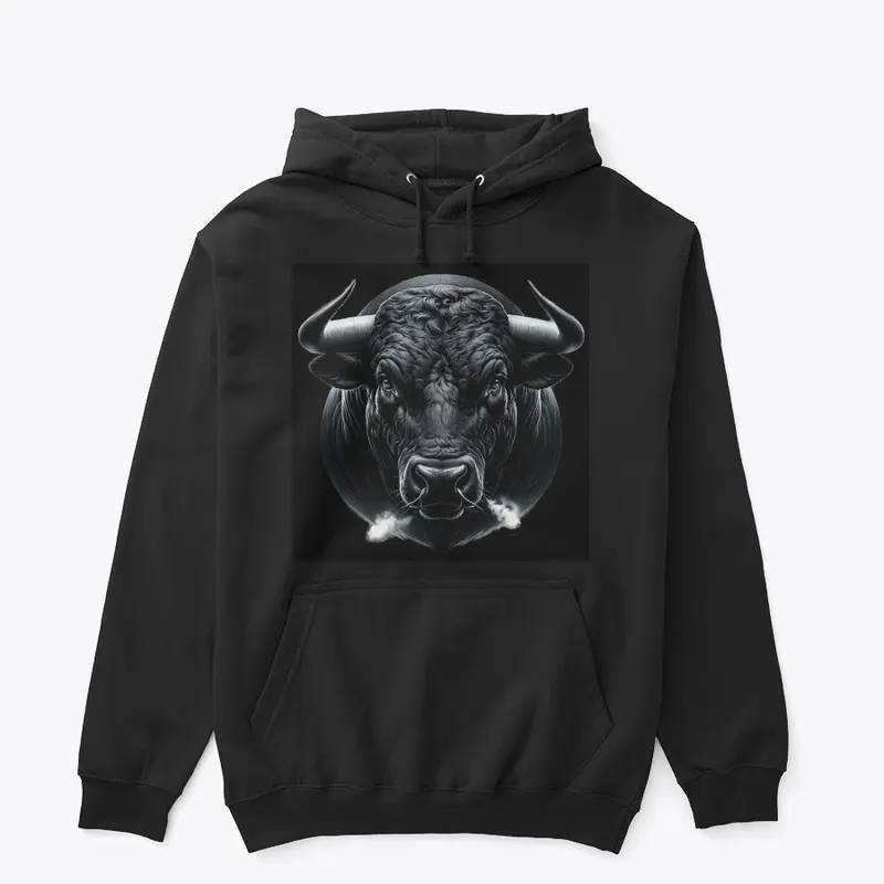 Black angry bull