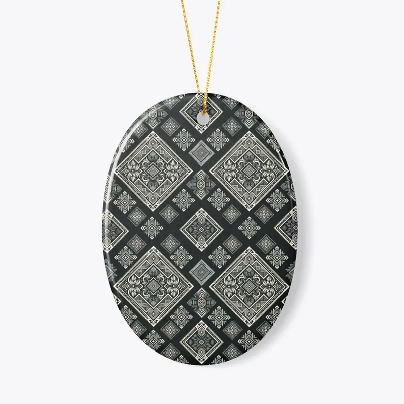 Monochrome Tribal Geometric Pattern Art