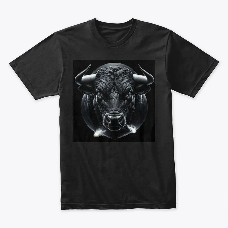 Black angry bull